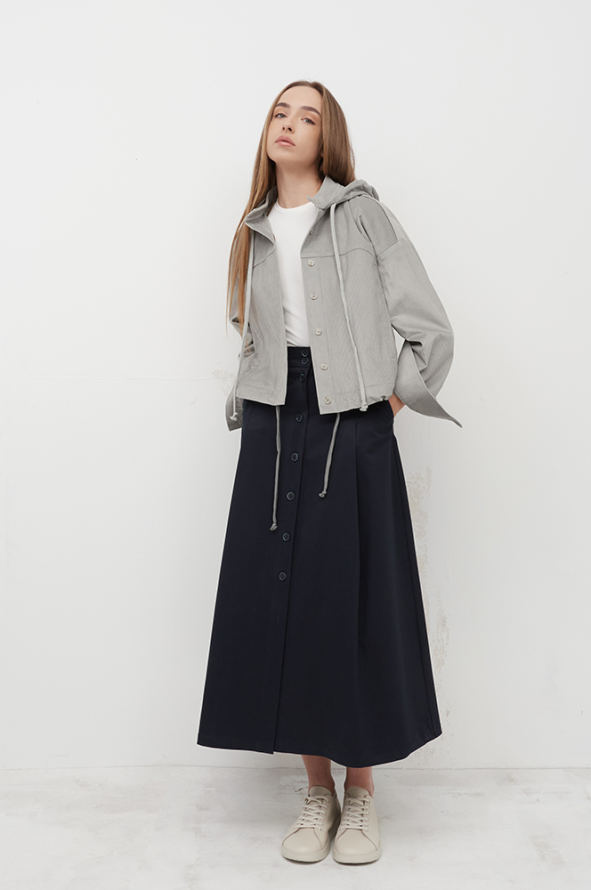 Спідниця бавовняна на ґудзиках синій (С91/1)